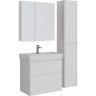 Тумба LEMARK COMBI 80 см под раковину, подвесная/напольная, 2 ящика, белый глянец LM03C80T